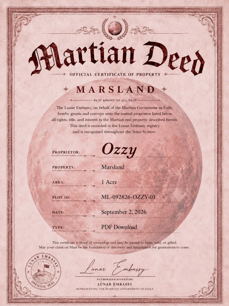 Martian Deed — Ozzy